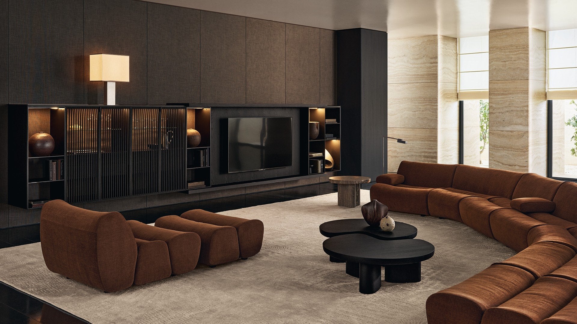 Dettaglio mensole e madie configurabili del sistema Code