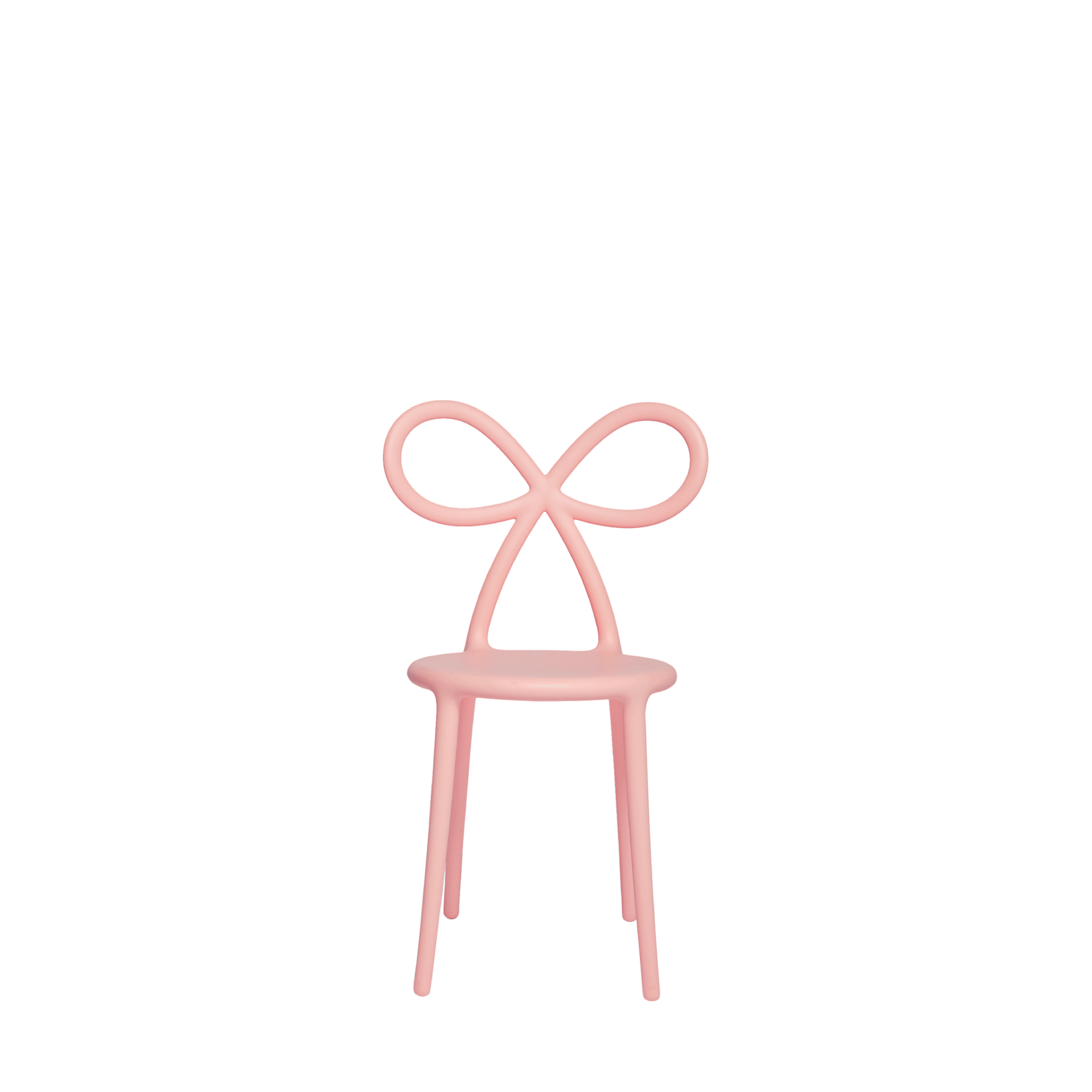 Ribbon Chair Qeeboo colore rosa con schienale a nastro