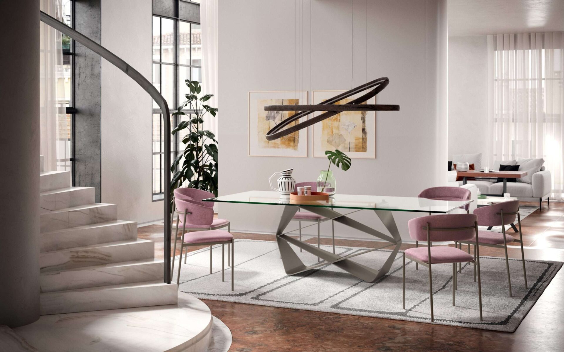 Dettaglio basamento tavolo Gem Ozzio Italia