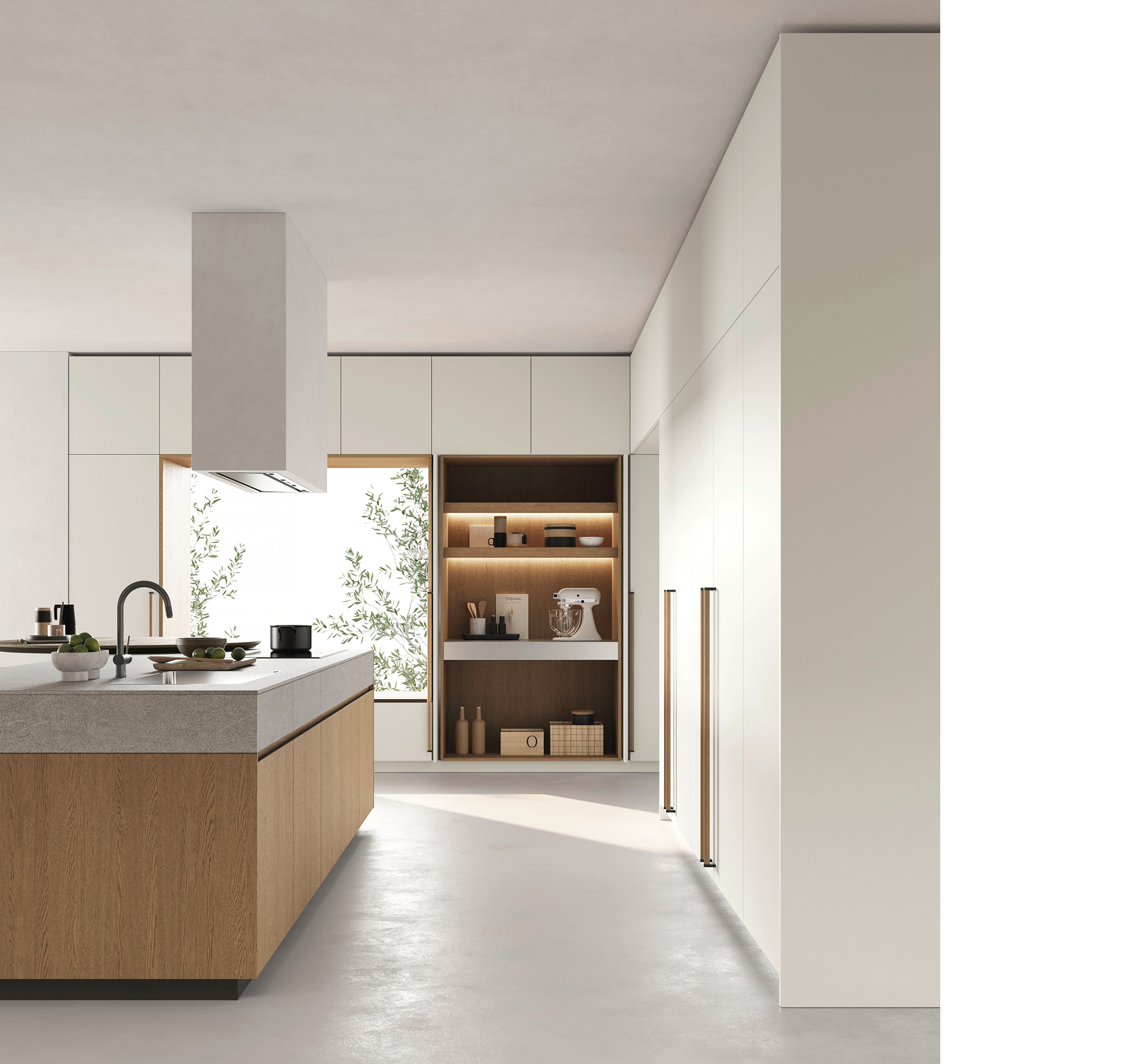 Dettaglio delle ante con varie tipologie di apertura