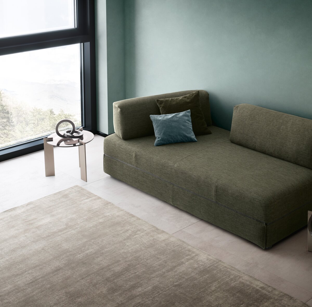 Dettaglio divano letto Sanders con schienali regolabili