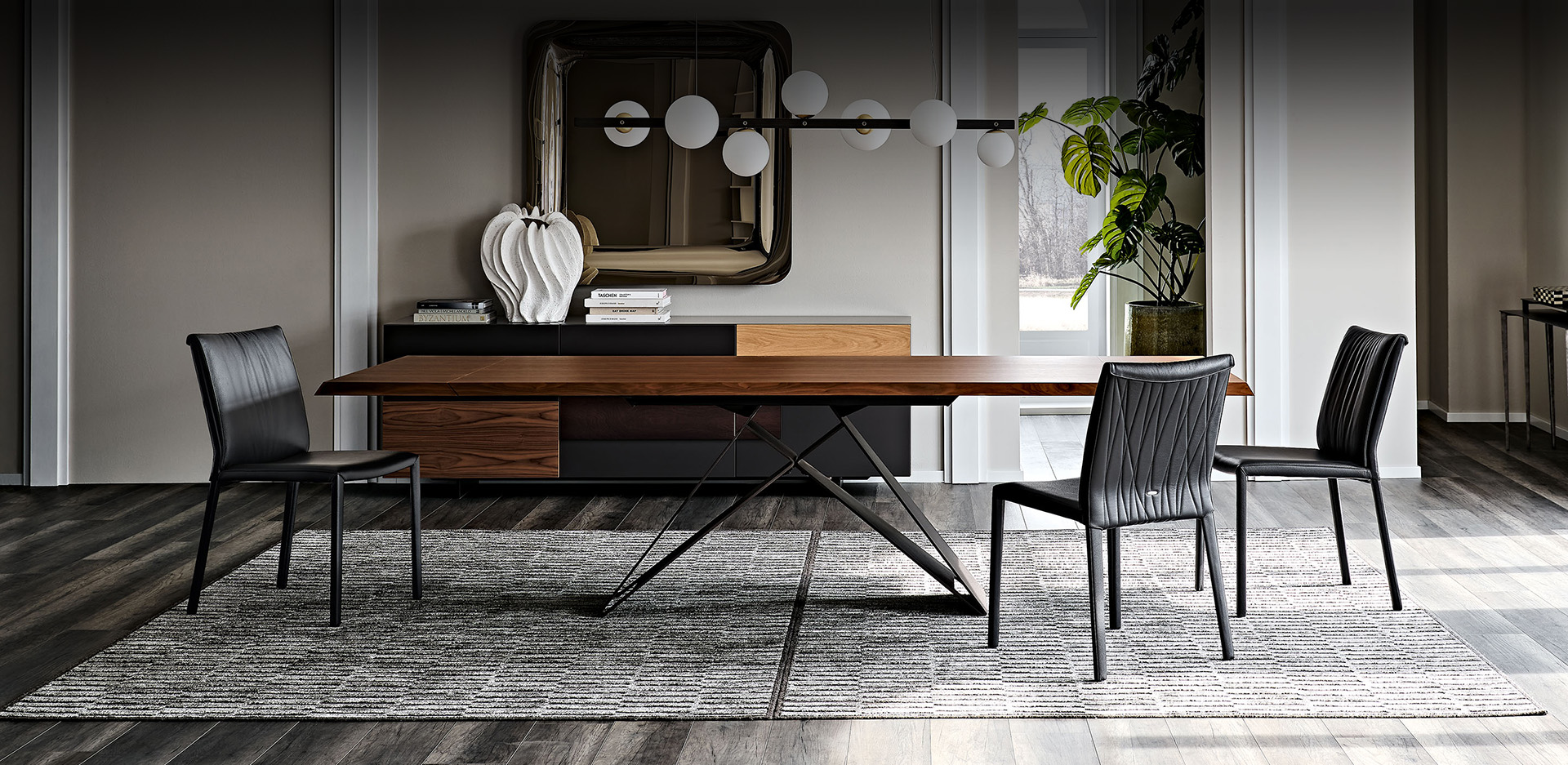 Base in acciaio verniciato goffrato del tavolo allungabile Premier Wood Drive