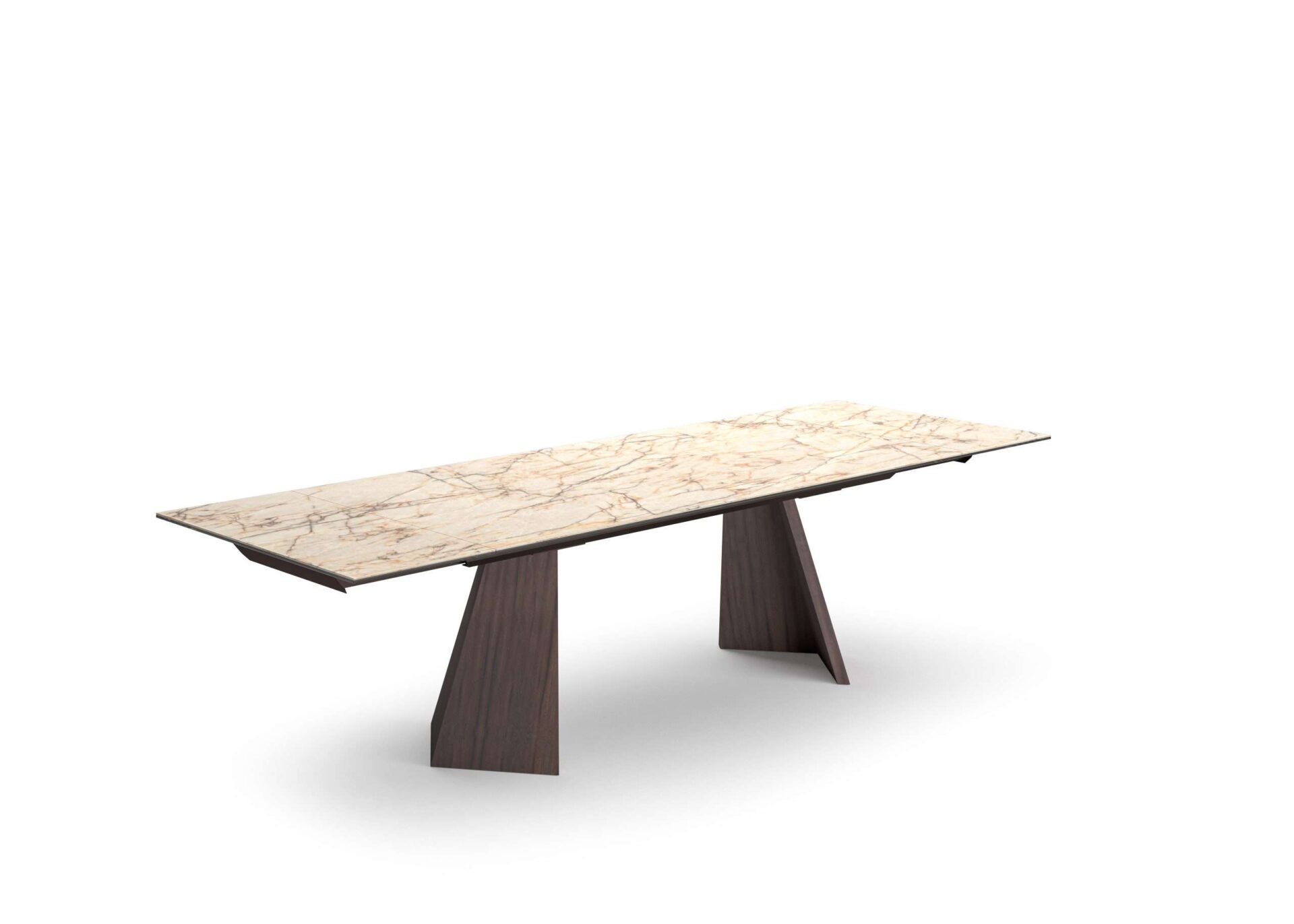 Tavolo Axel allungabile aperto con piano in ceramica