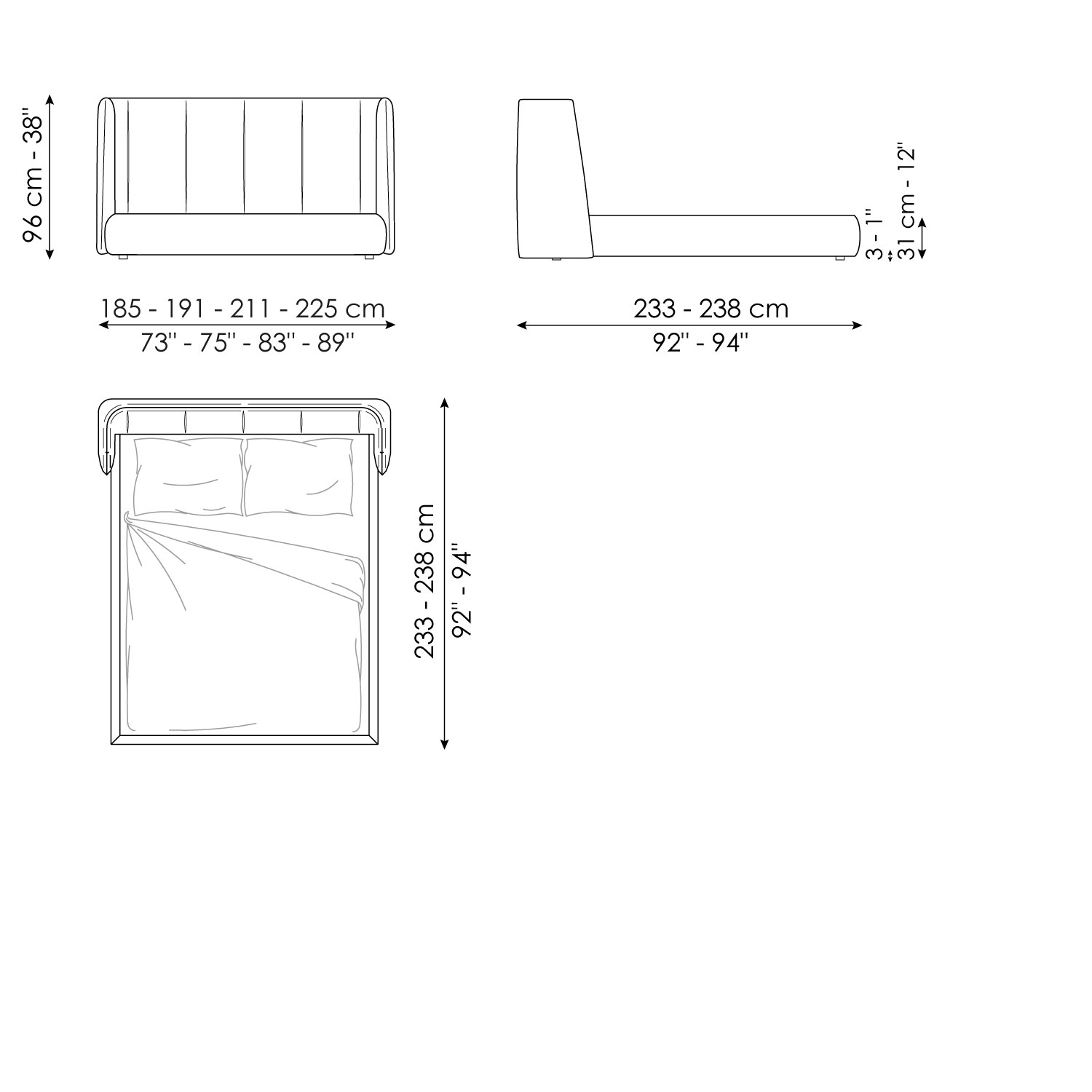 Letto matrimoniale Basket variante plus Bonaldo
