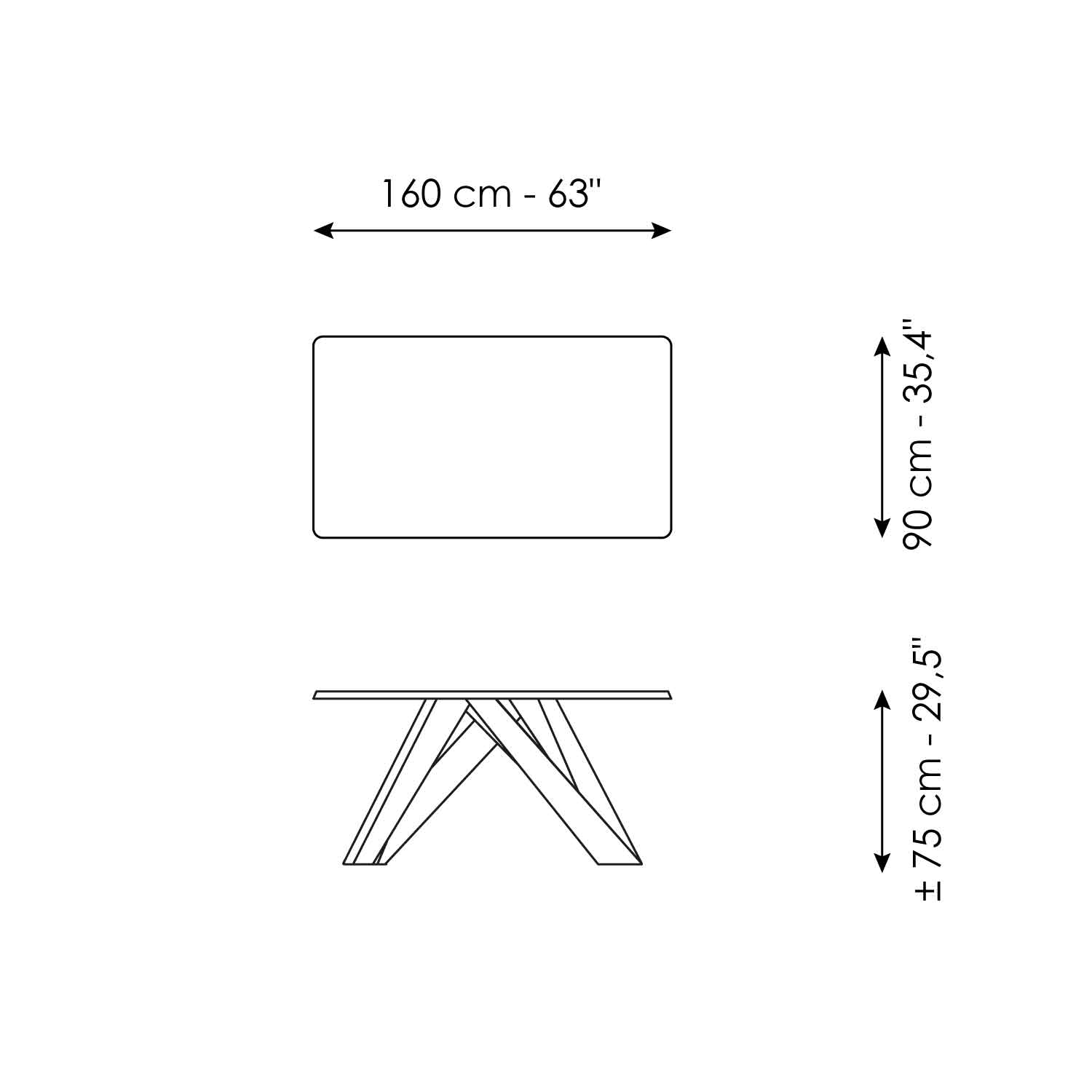 Tavolo Big Table Bonaldo con piano rettangolare da 160 cm