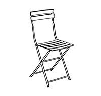 Sedia Celestina piegata con dettagli del rivestimento in cuoio