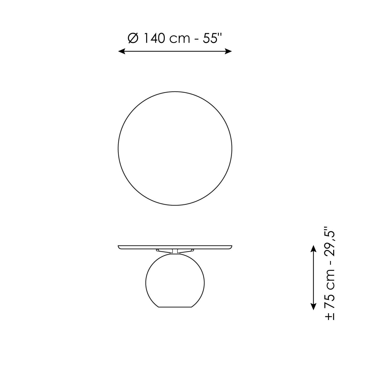 Tavolo rotondo Circus con piano diametro 140 cm