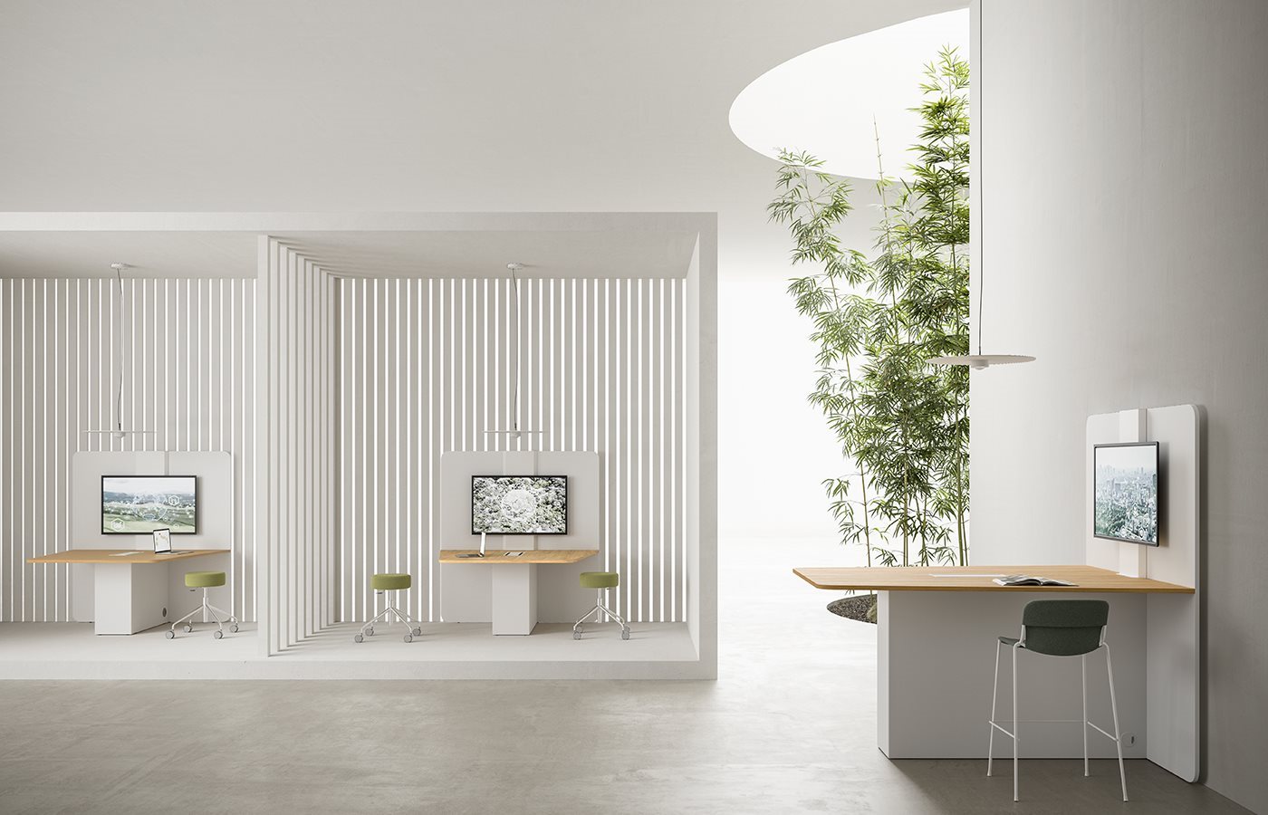 Modulo d’arredo multimediale DV401 E-MEDIA in ambiente ufficio