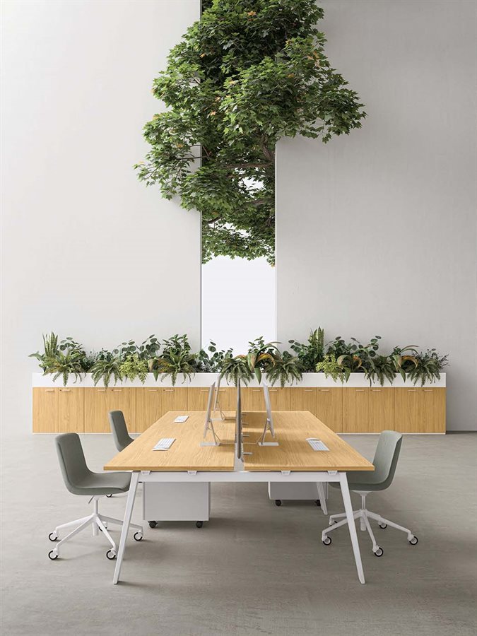 Scrivania design DV804 E-PLACE in versione bench per ufficio