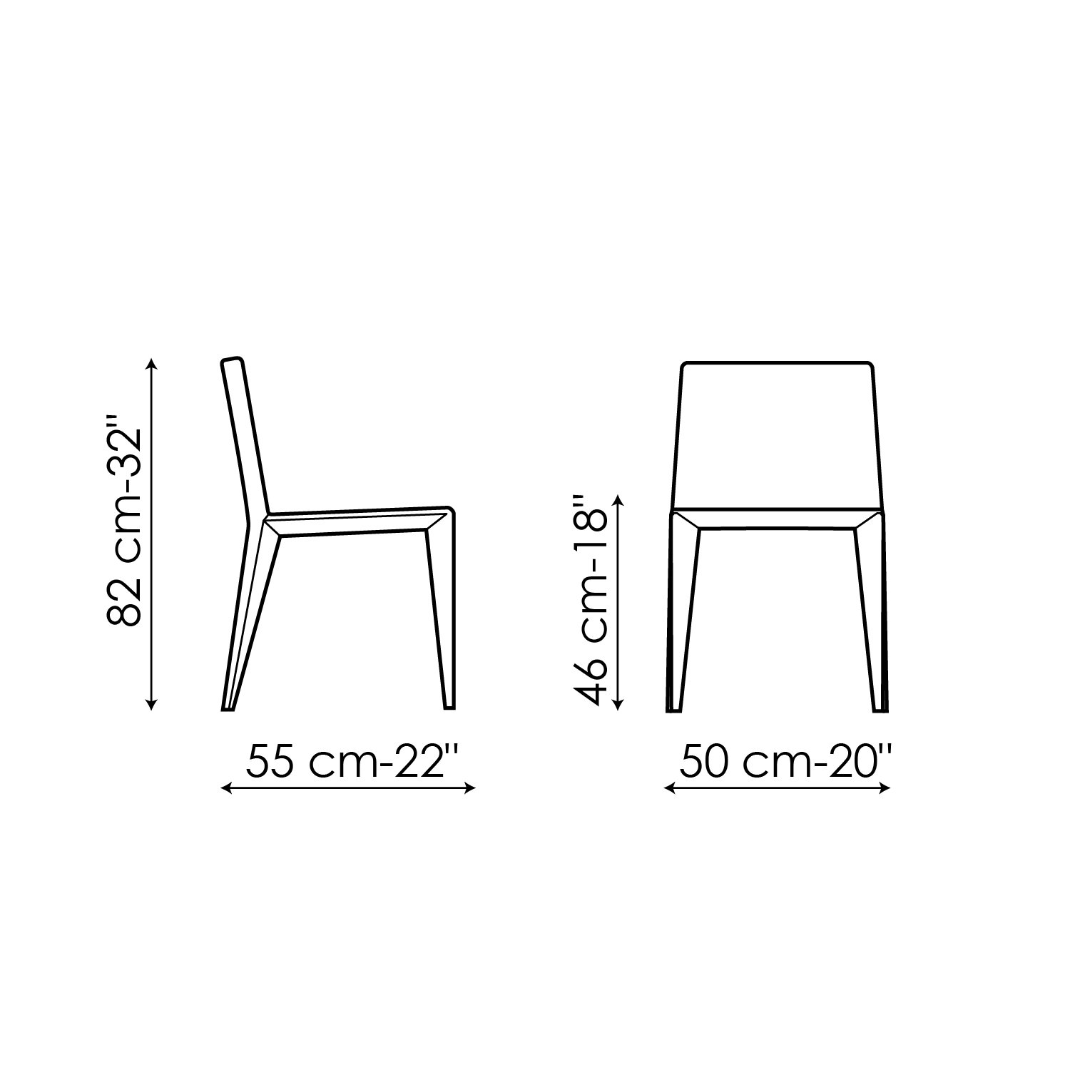 Sedia Filly large con seduta ampia e rivestimento in pelle