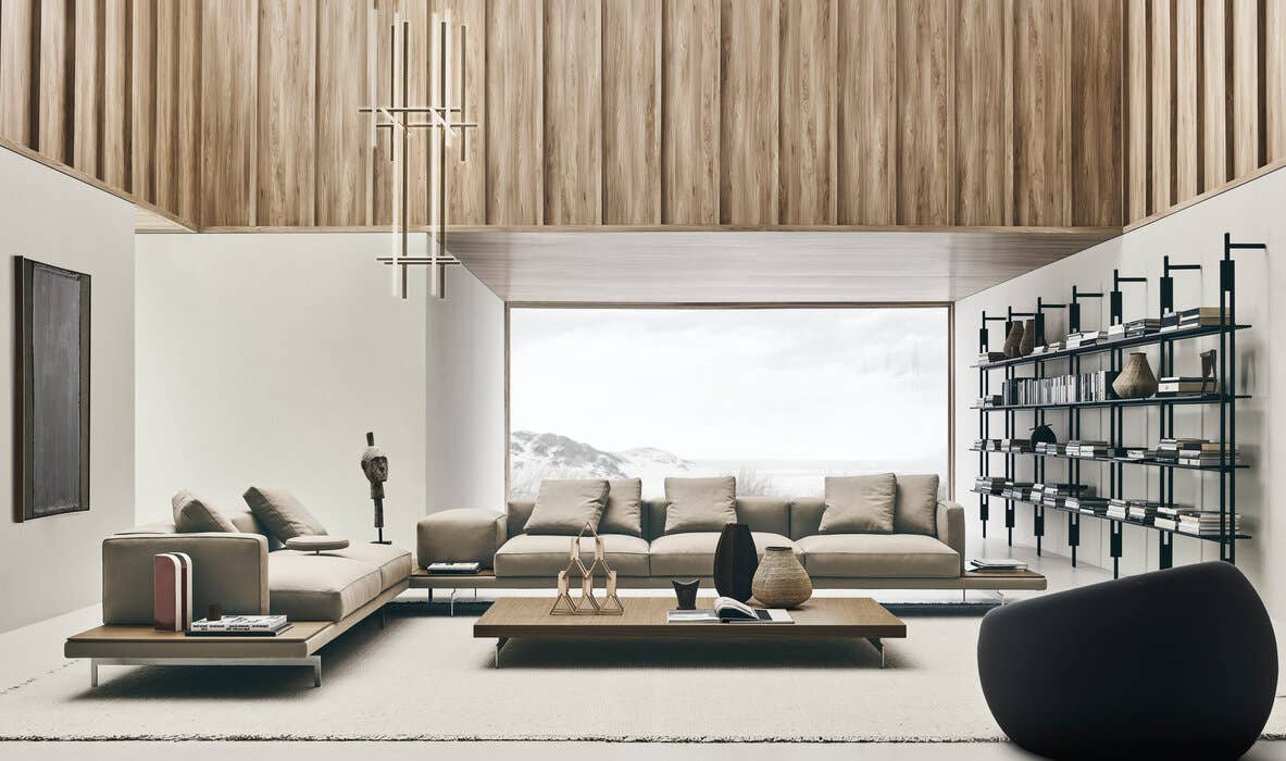 Divano Dock versione con altezza della seduta alta B&B Italia