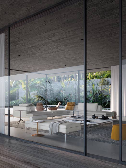 Divano Charles B&B Italia dettaglio piedini in alluminio