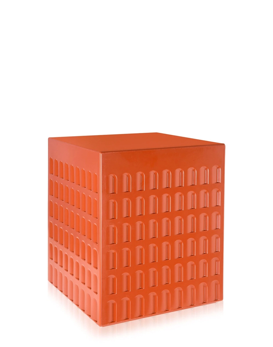 Sgabello Kartell EUR rosso terra vista laterale