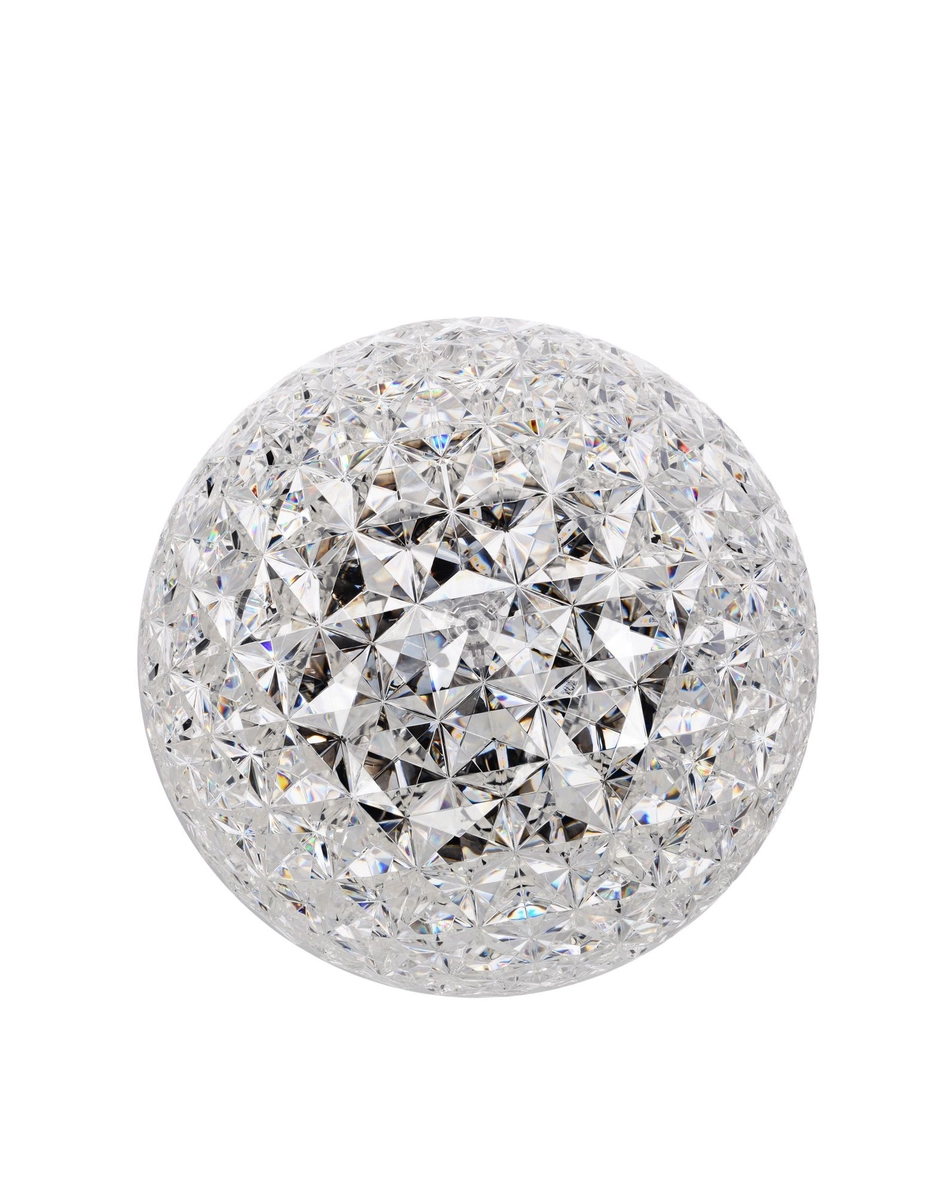 Dettaglio diffusore trasparente sfaccettato lampada PLANET