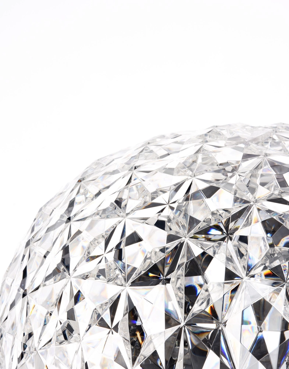 Lampada da tavolo PLANET vista laterale con diffusore ovoidale