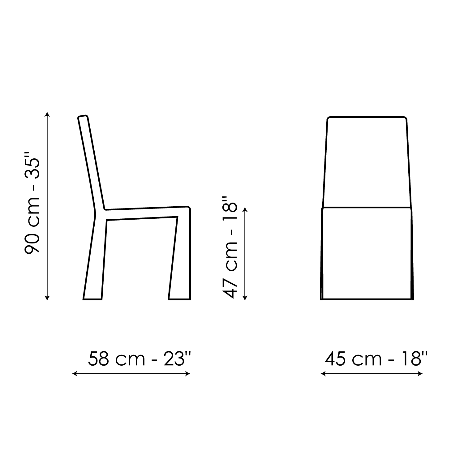 Sedia imbottita Ketch Bonaldo