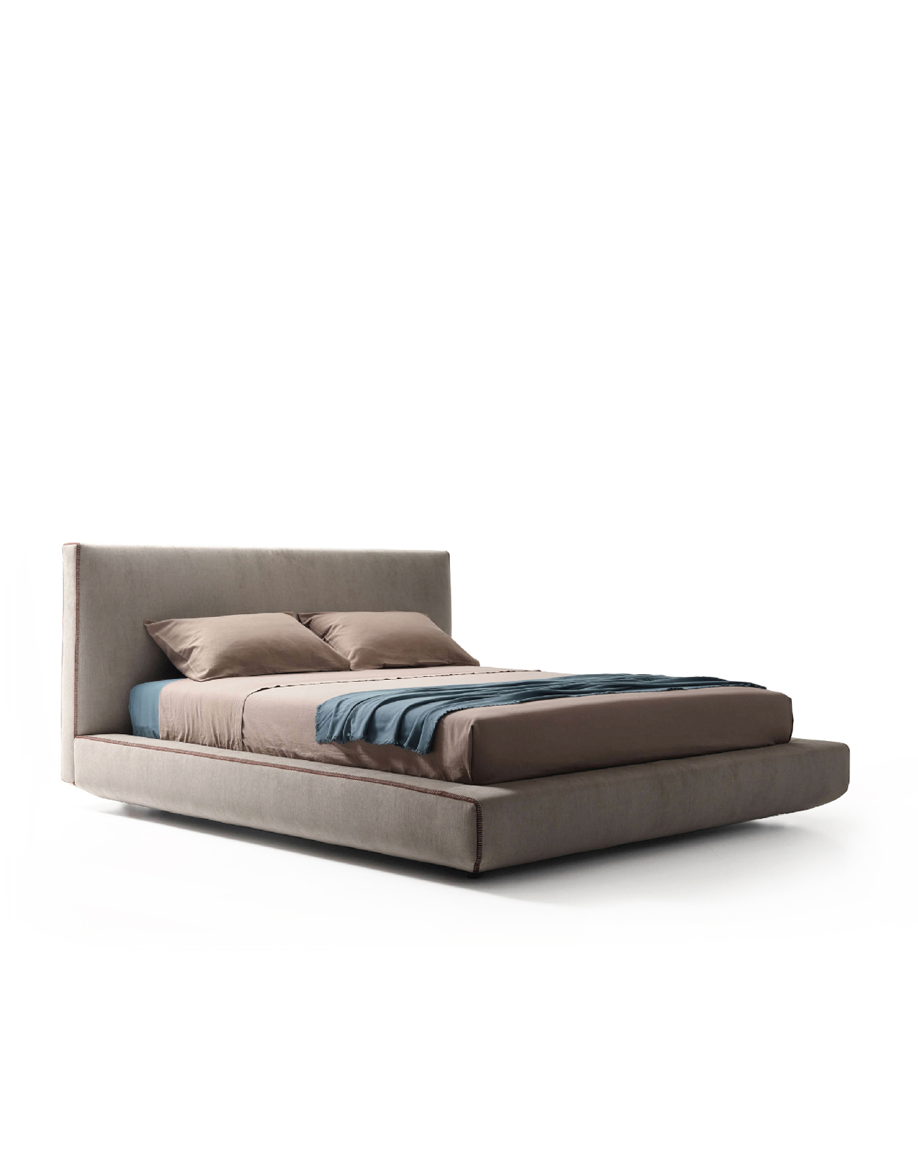 Letto tessile Lullaby vista frontale con testiera alta