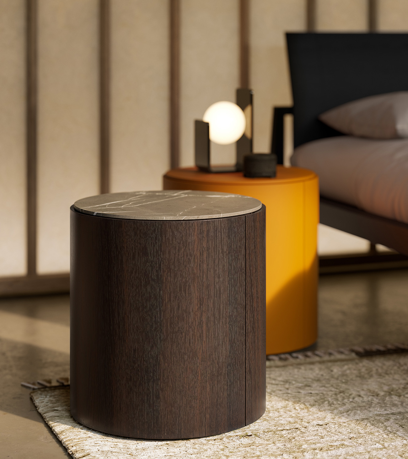 Comodino Top Lema in ambiente camera da letto