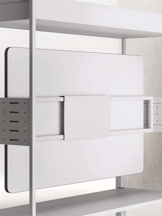 Particolare finiture cromatiche del carrello portamonitor