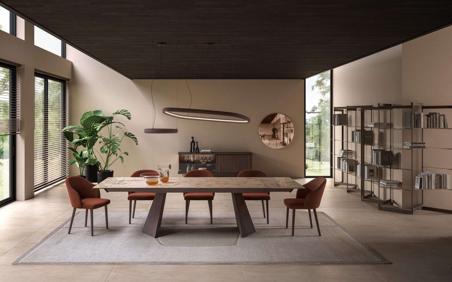Ambiente con tavolo Axel allungabile chiuso