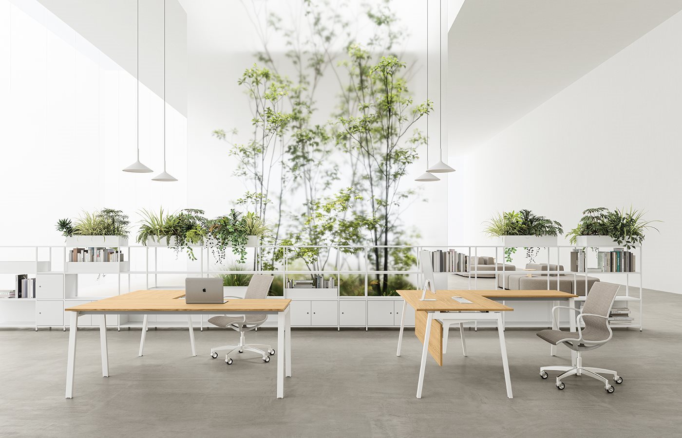 Scrivania operativa DVO modello DV802-PAG A ambiente ufficio