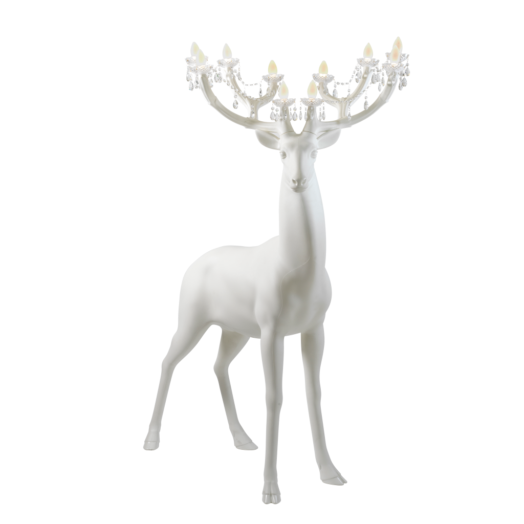 Sherwood lampada bianca a forma di cervo con corna lampadario