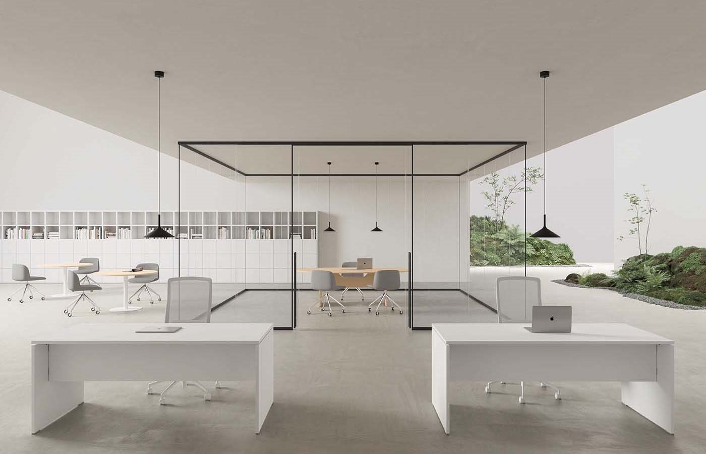 Dettaglio scrivania pannellata TREKO DV805