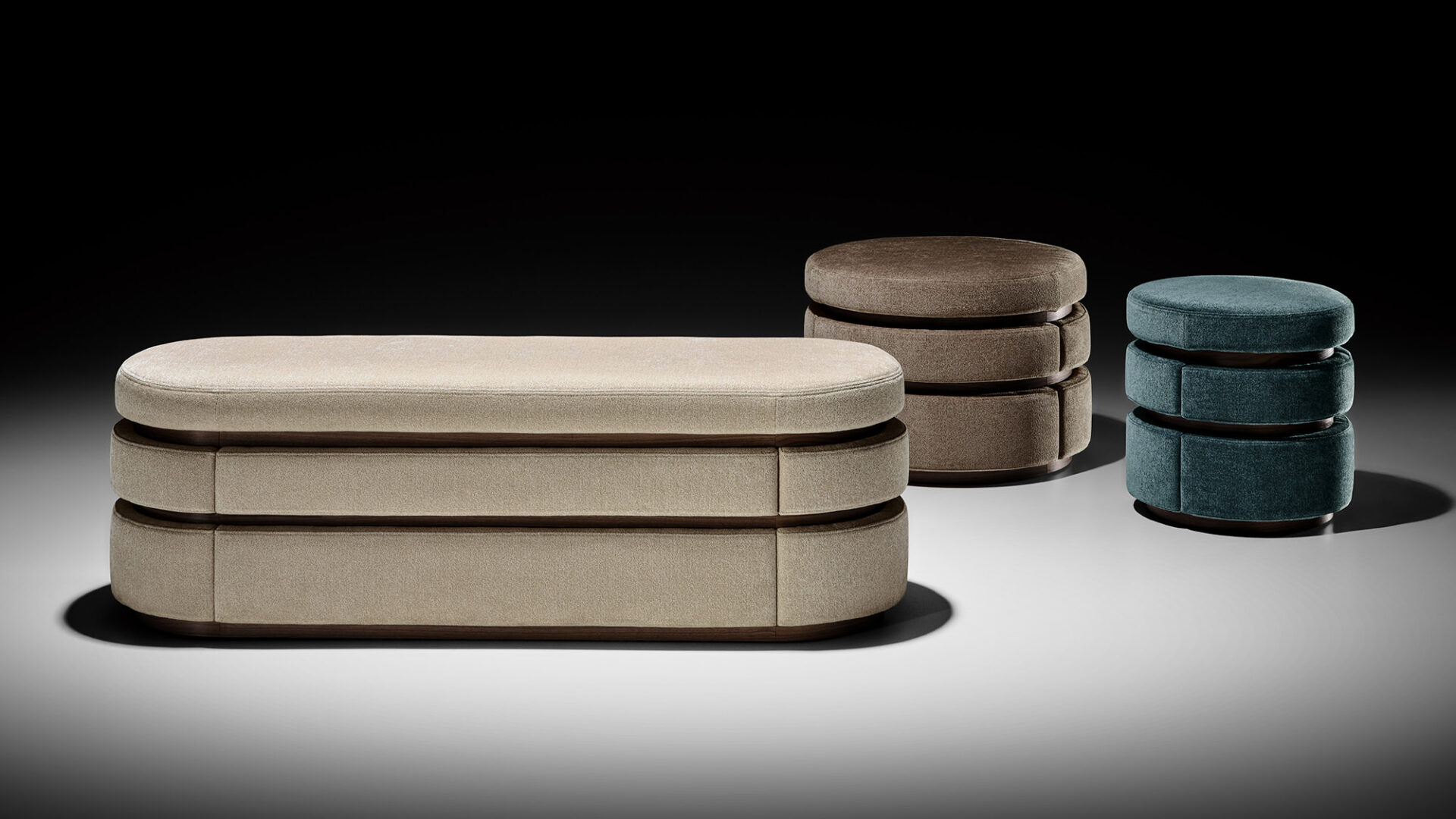 Letto matrimoniale Infinito Twils con dettagli tessuto