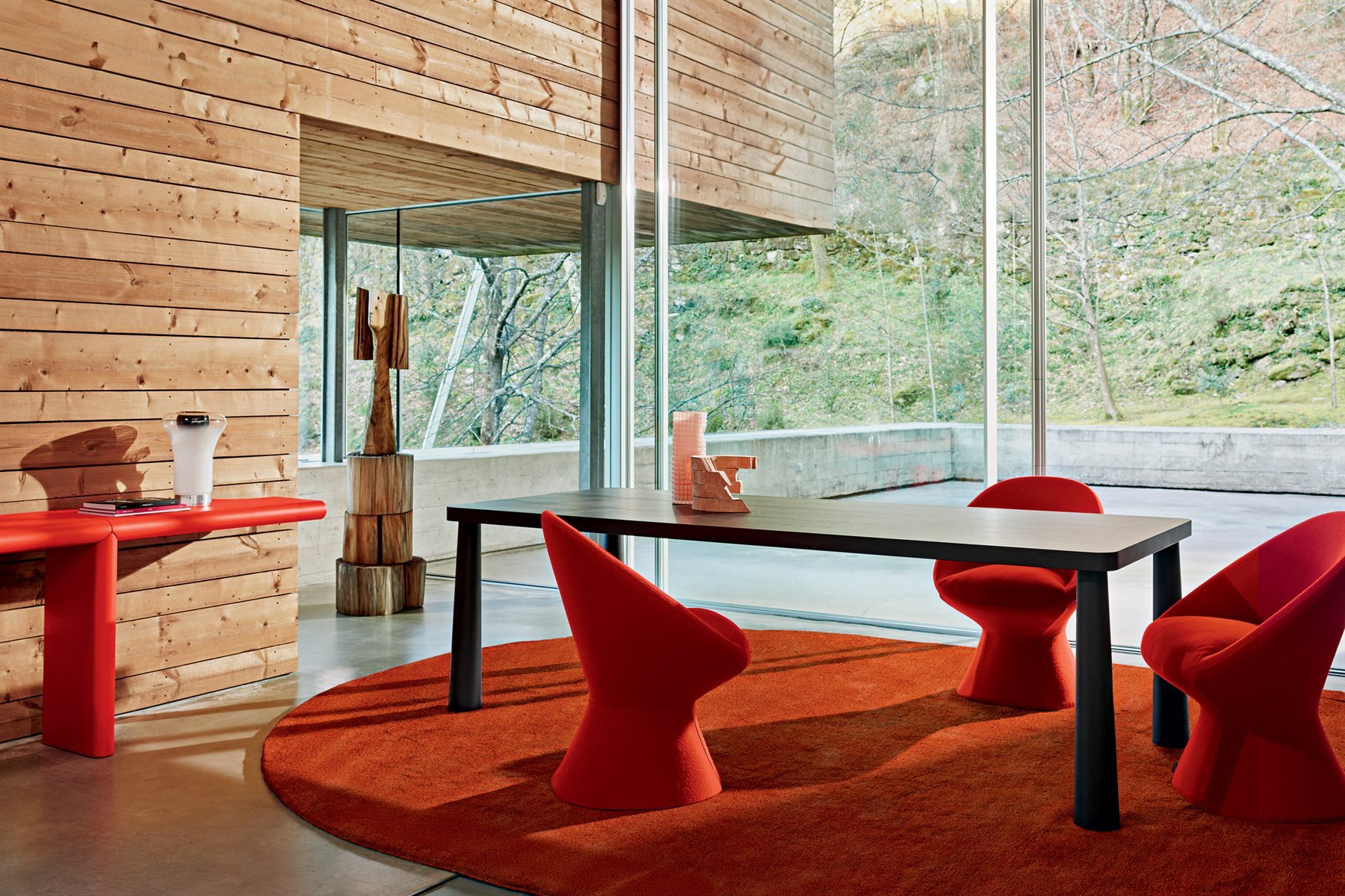 Tavolo Tidone Zanotta finitura espresso vista dall'alto