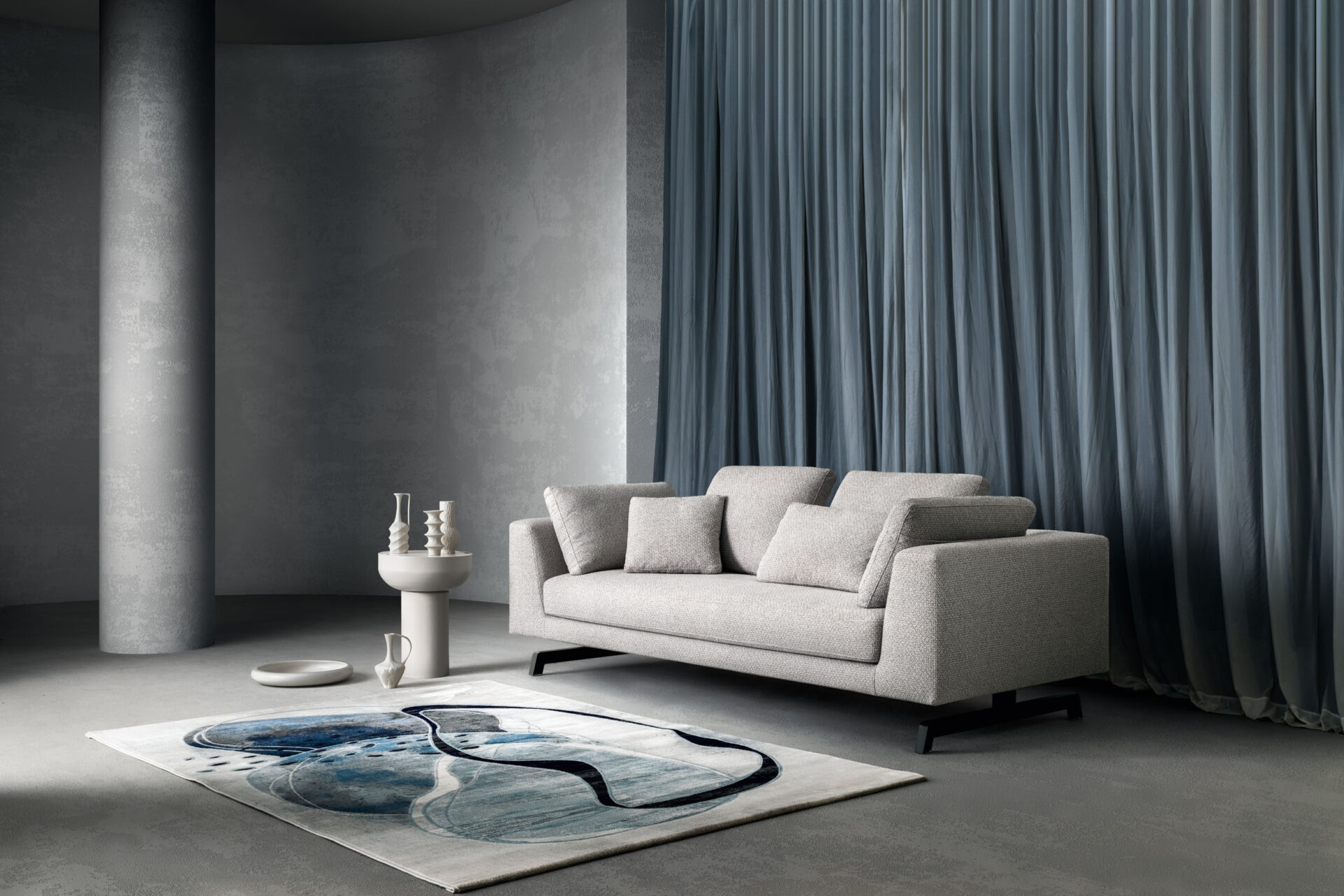 Divano moderno Ares dettaglio tessuto