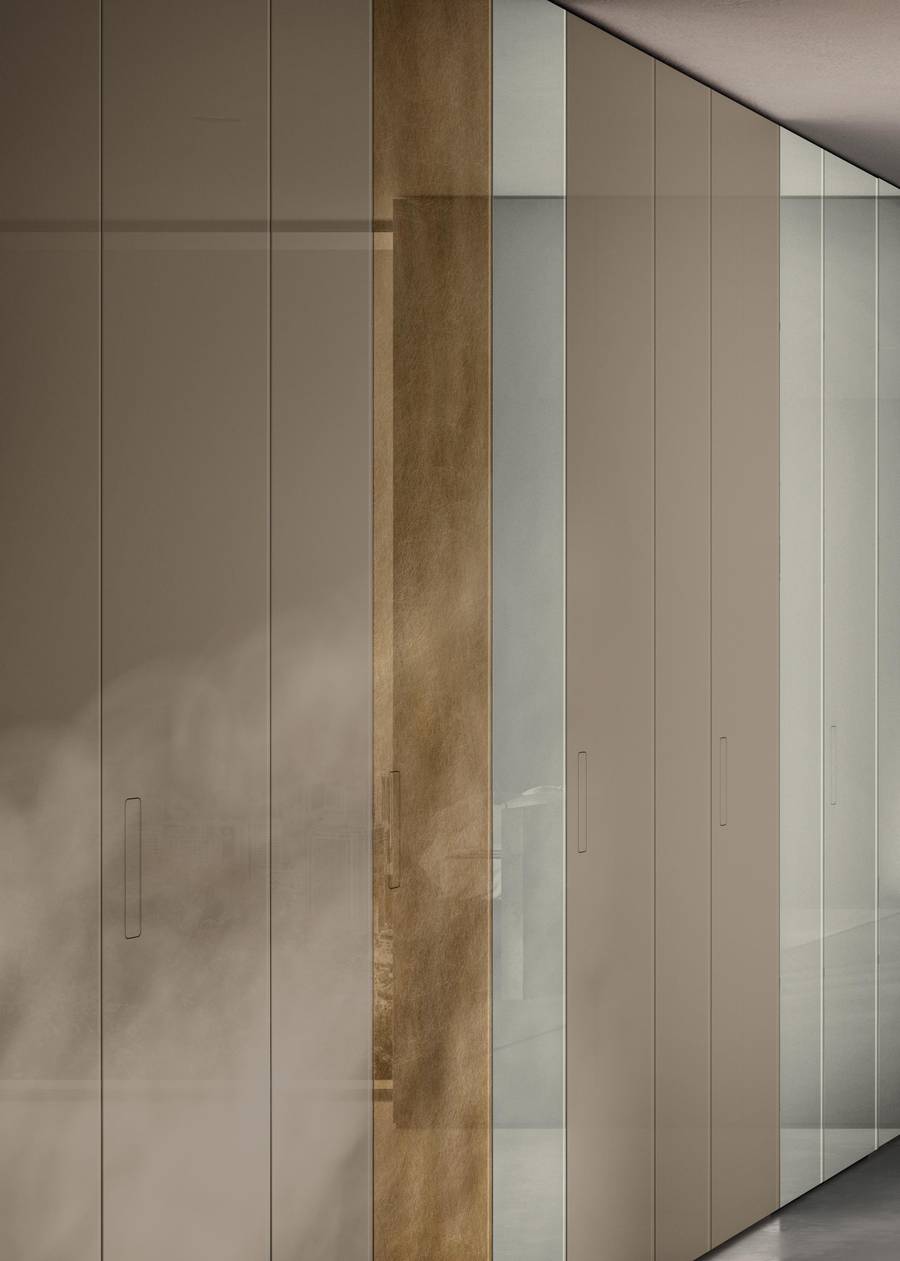 Dettaglio maniglia integrata armadio Flapp Lago