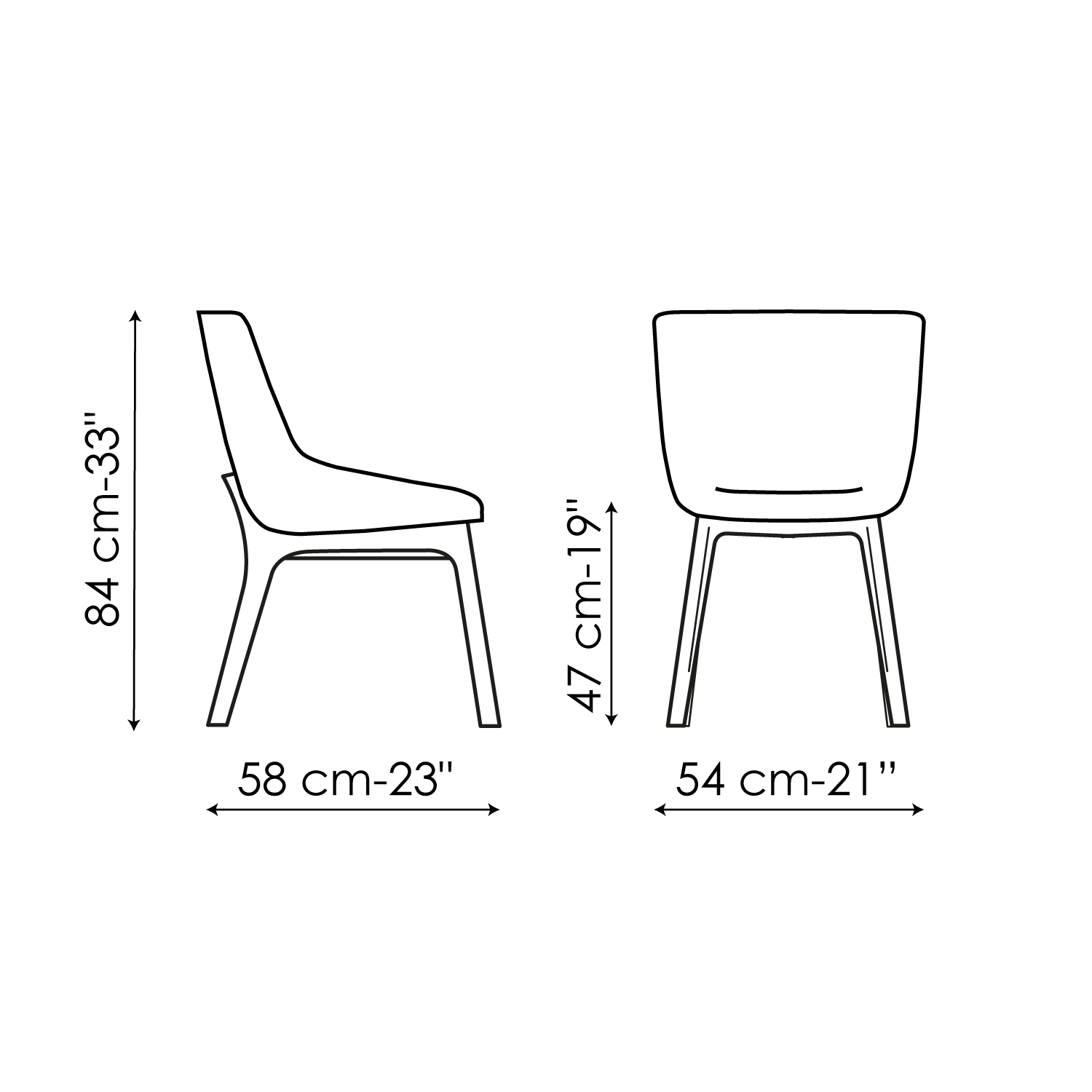 Sedia Artika con gambe in legno