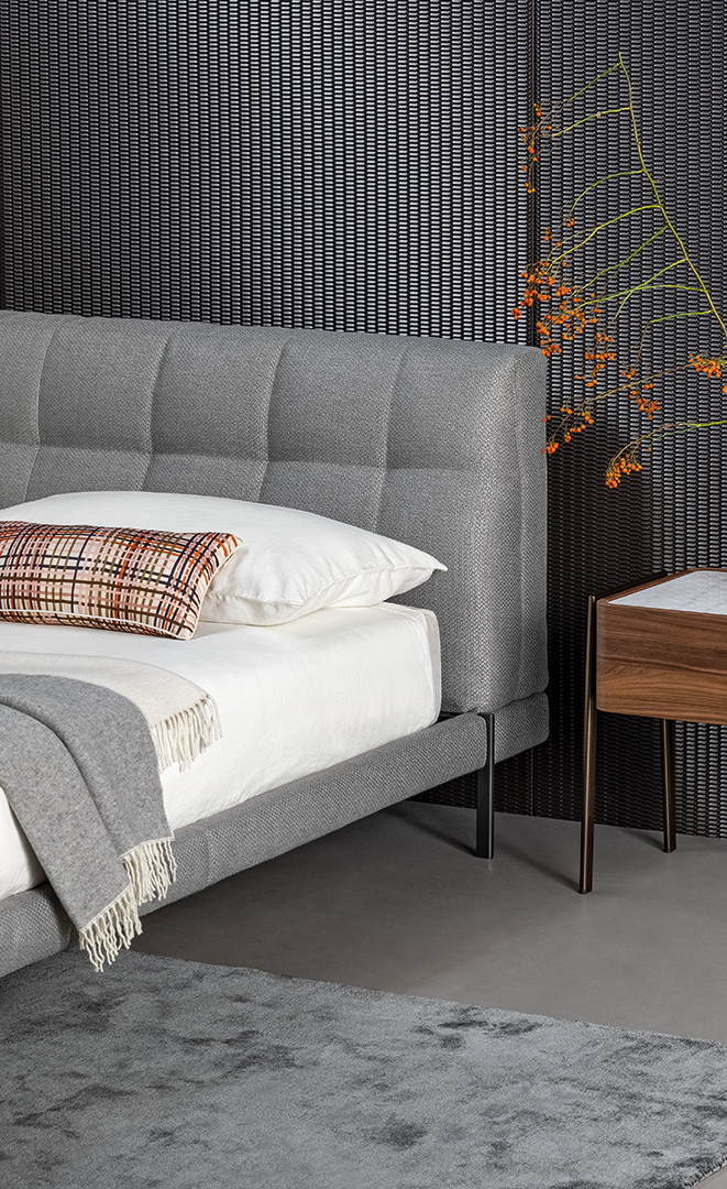 Dettaglio testiera imbottita letto James Bonaldo