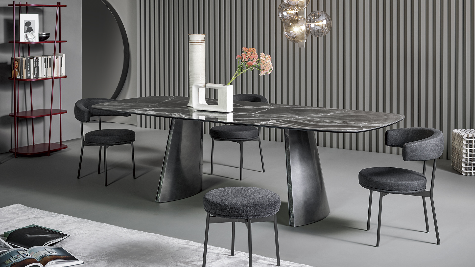 Bonaldo Tavolo Torii piano in legno e base metallica