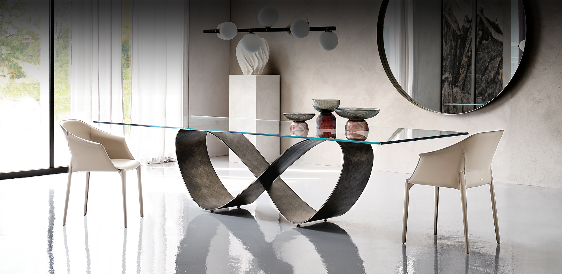 Piano in ceramica Marmi del tavolo fisso Butterfly