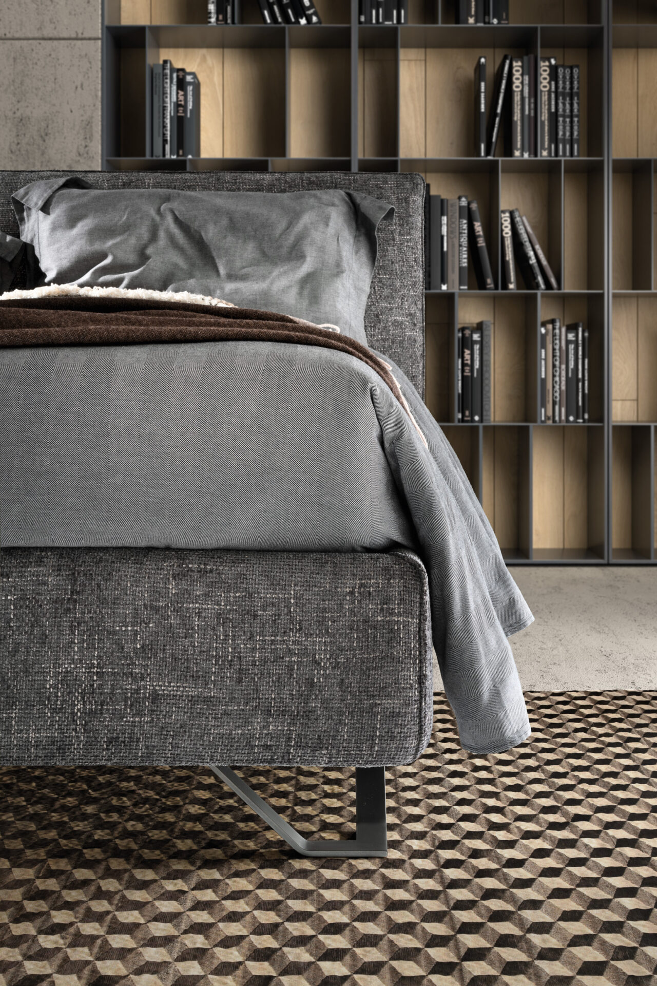 Letto imbottito Cut Samoa Divani in ambiente