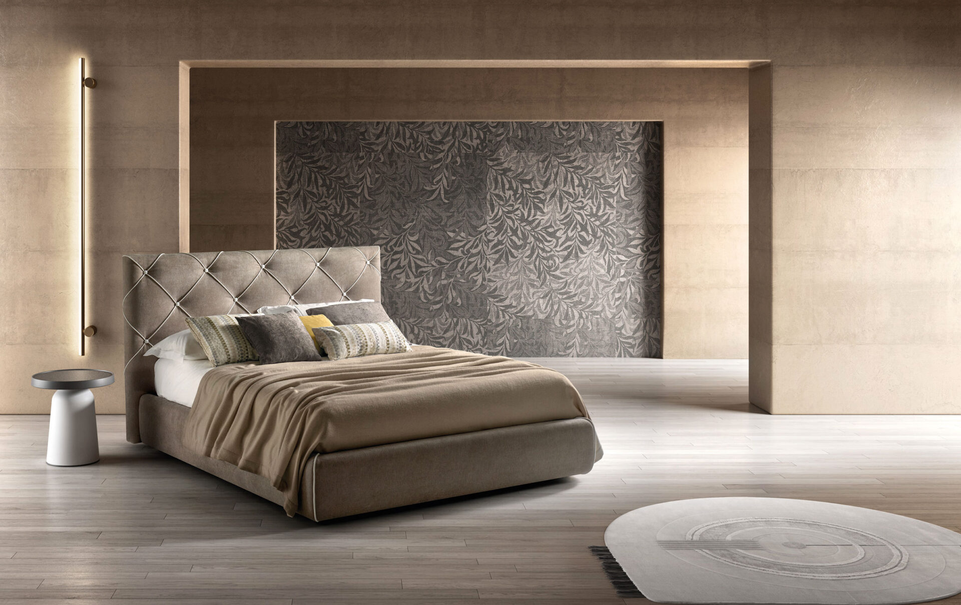 Letto imbottito Diamond Samoa Divani vista frontale