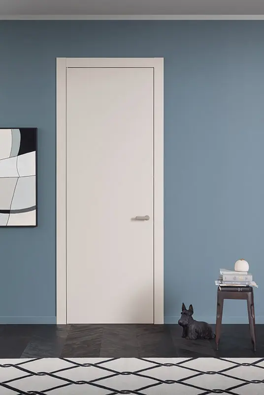 Vista laterale porta interna Filo 55s/t con cerniere a scomparsa