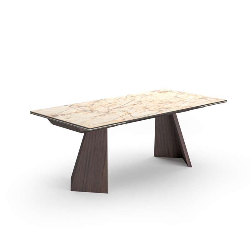 Tavolo Axel vista frontale con piano in ceramica