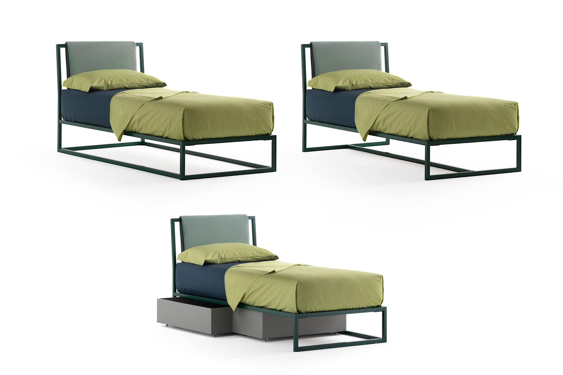 Dettaglio rivestimento letto imbottito Frame