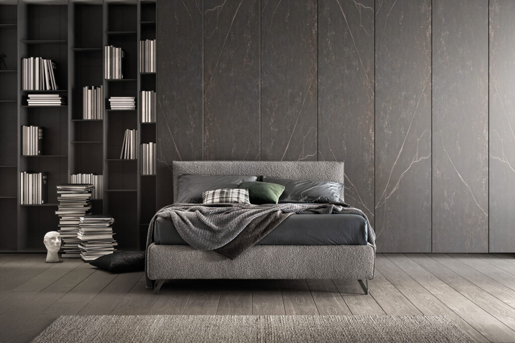 Dettaglio letto imbottito Good Samoa Divani in tessuto