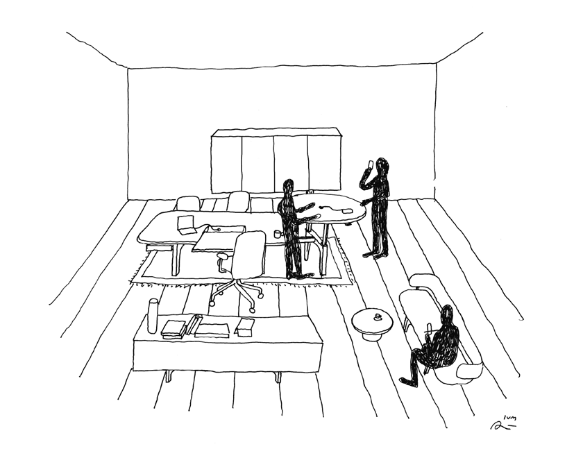 Vista frontale arredo direzionale HITO