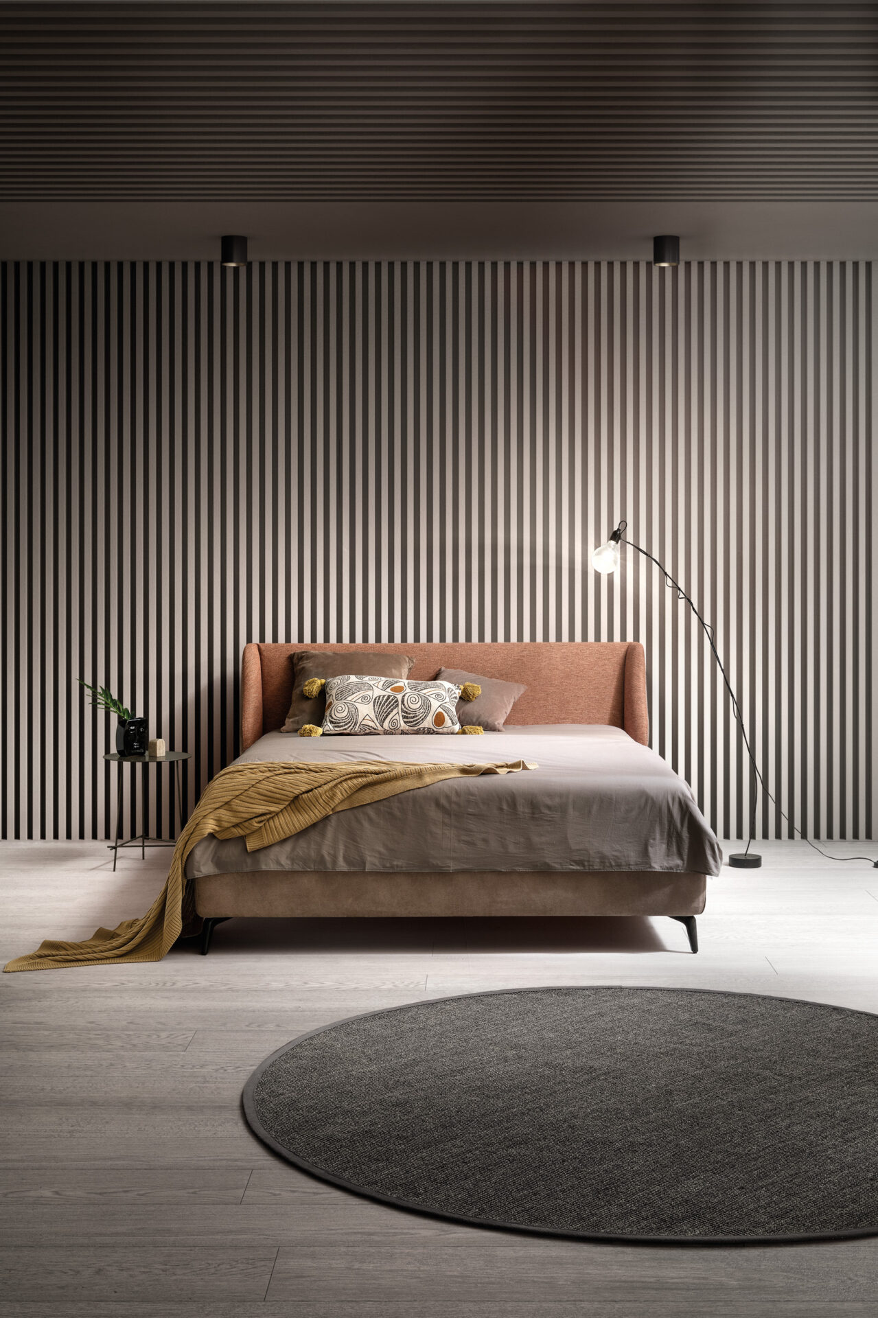 Dettaglio testiera letto imbottito Hug