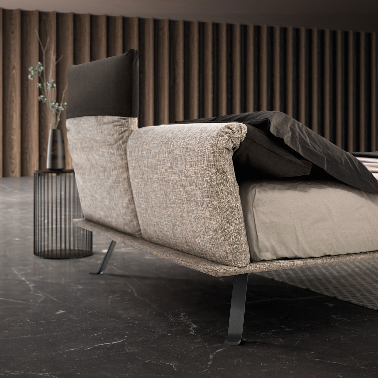 Letto imbottito Just in ambiente camera da letto