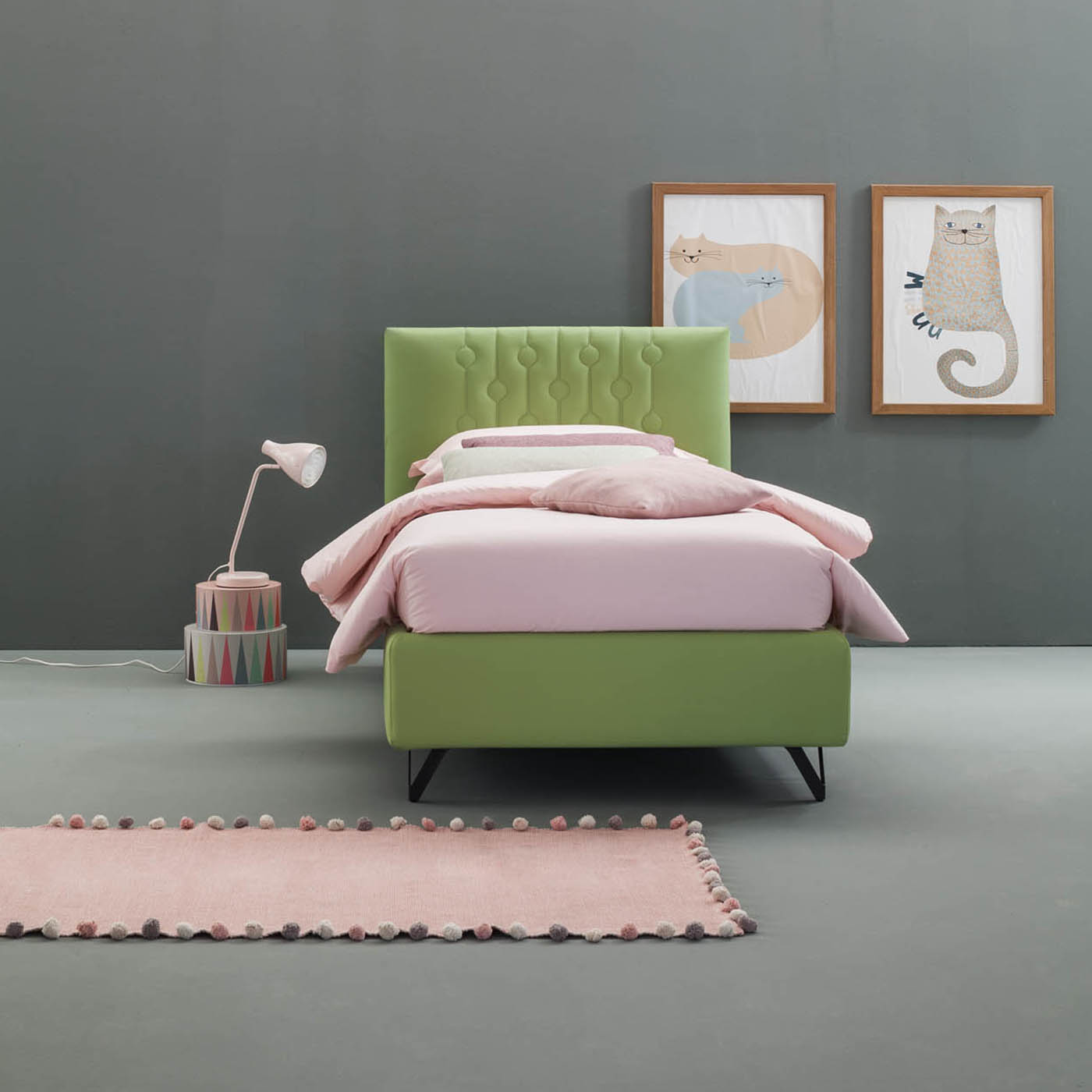 Letto imbottito Loop angolo laterale