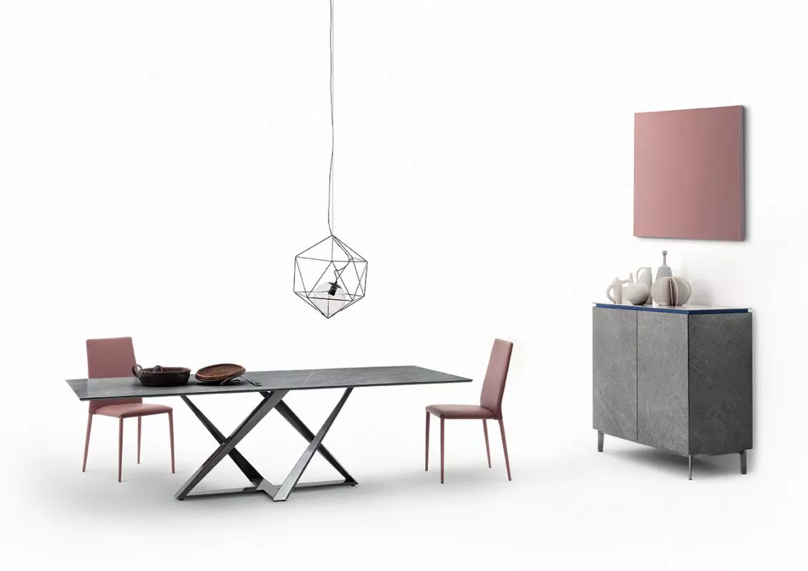 Tavolo Millennium Bontempi struttura acciaio e piano personalizzabile