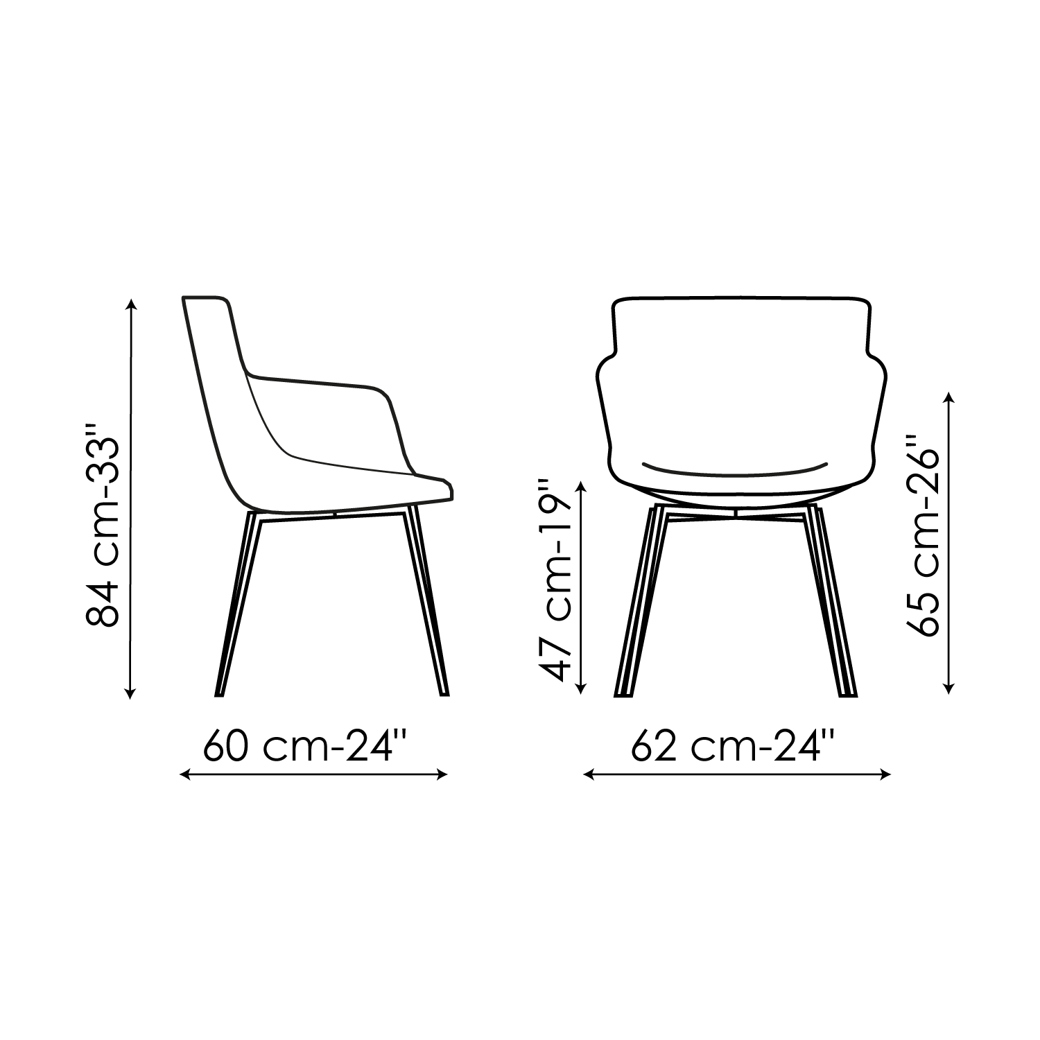 Sedia Miss Artika con braccioli e struttura metallo