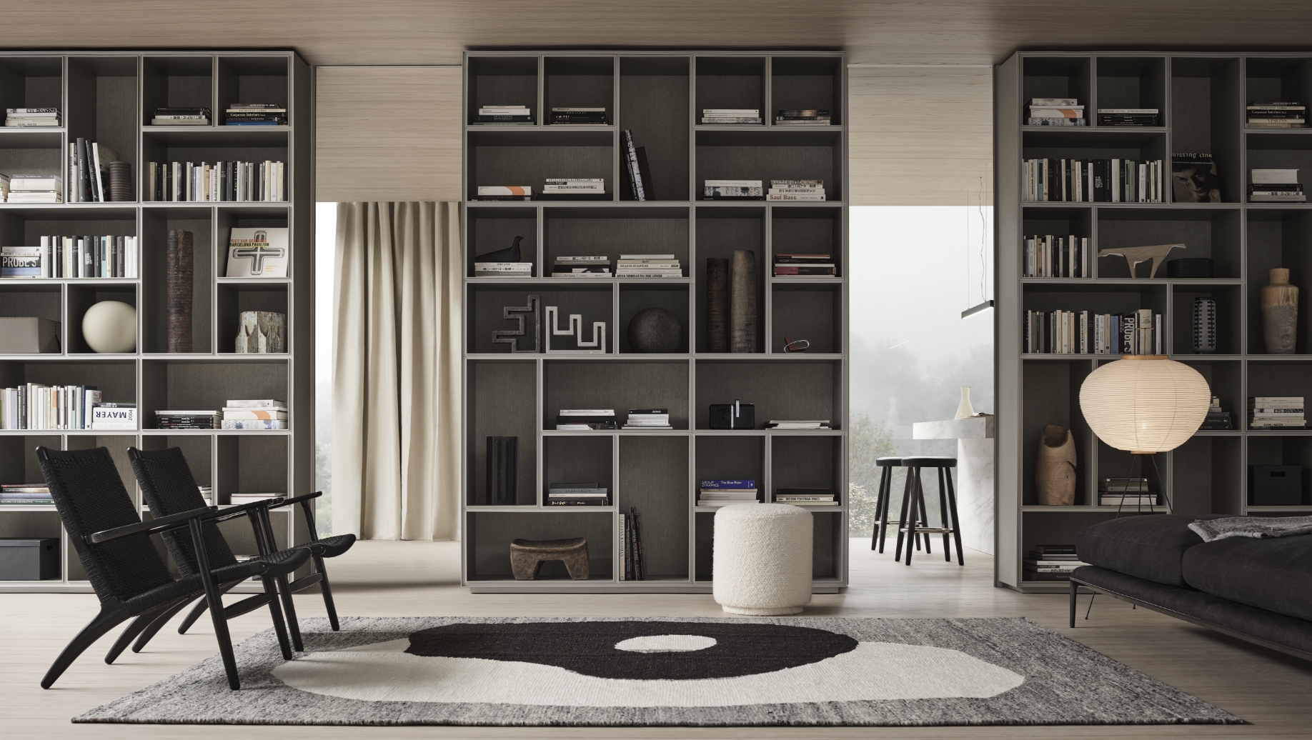 Vista laterale porta complanare Moon