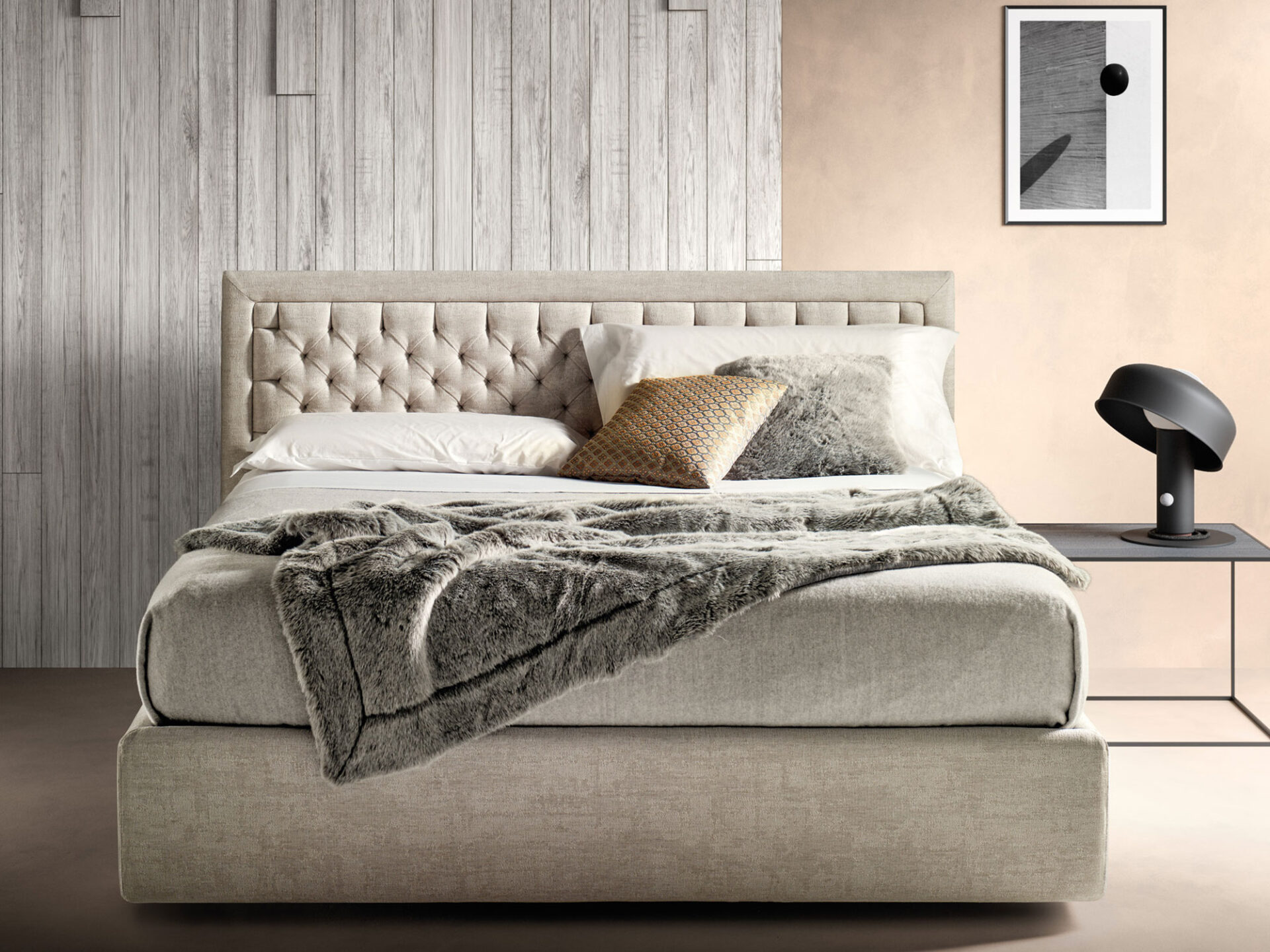 Letto imbottito Nest Samoa Divani vista frontale