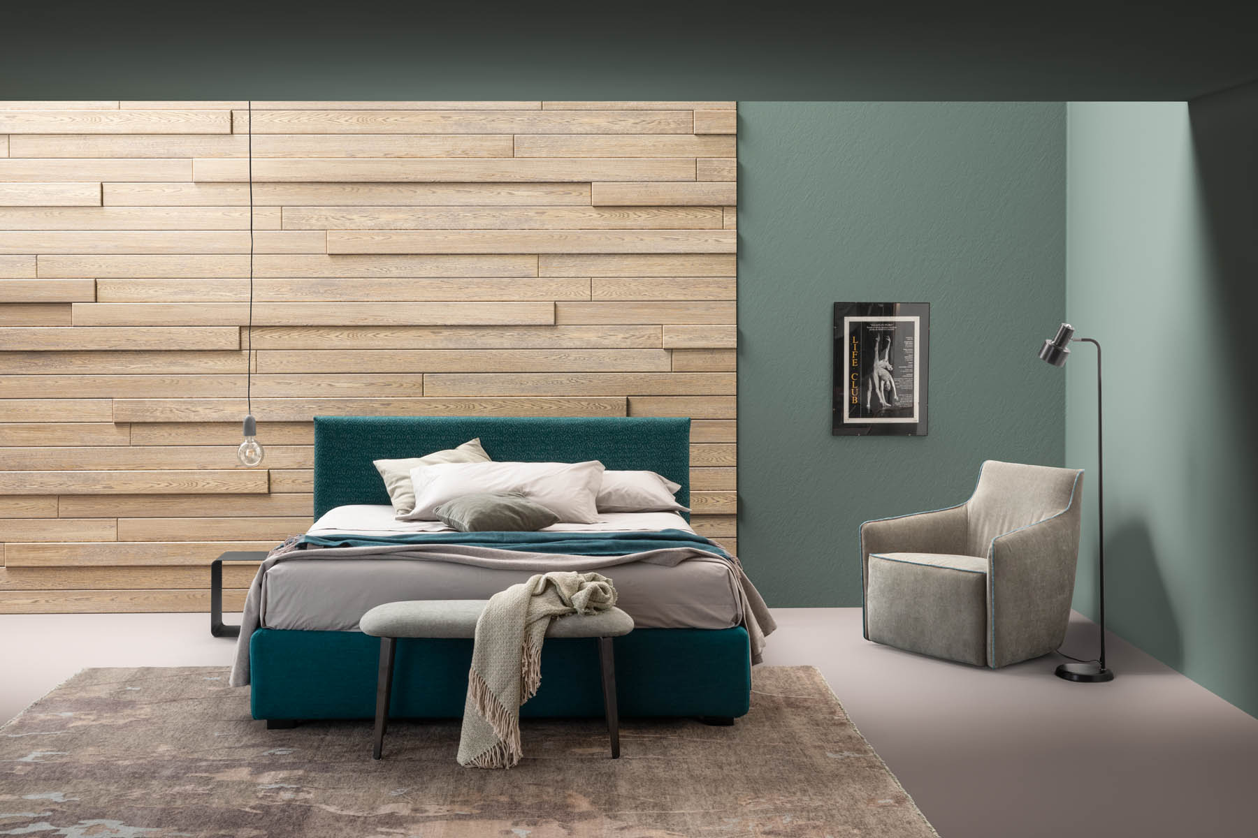 Letto imbottito Plain Samoa Divani